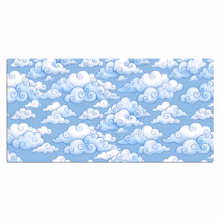 Bureau onderlegger - Wolken - Patroon - Hemel - Illustratie - Wit — 2