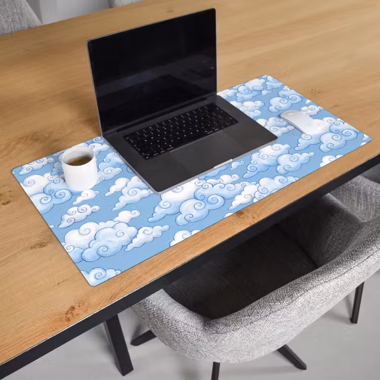 Bureau onderlegger - Wolken - Patroon - Hemel - Illustratie - Wit — 3