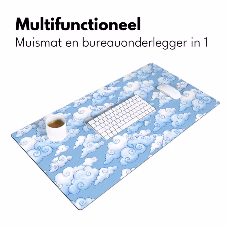 Bureau onderlegger - Wolken - Patroon - Hemel - Illustratie - Wit — 7
