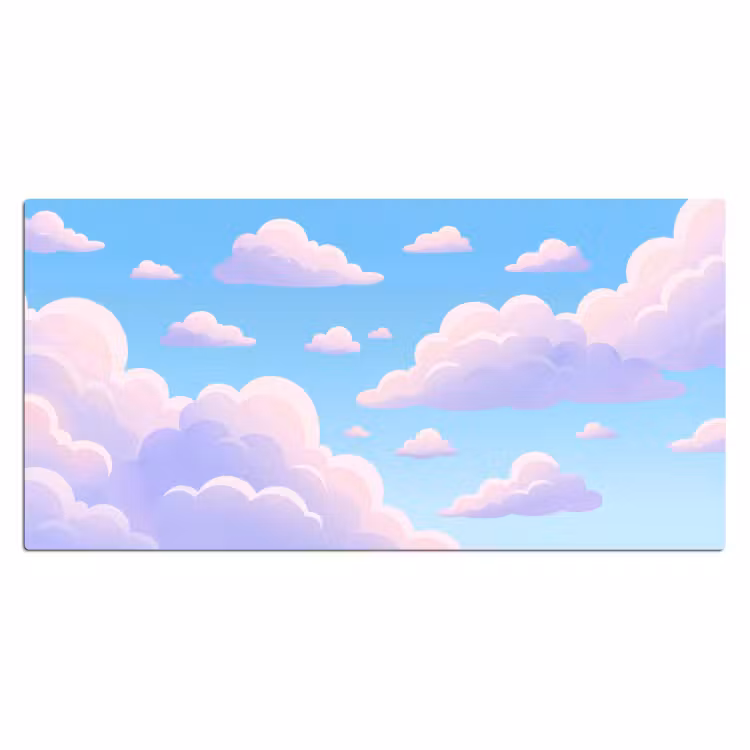 Bureau onderlegger - Wolken - Roze - Blauw - Natuur - Modern — 2