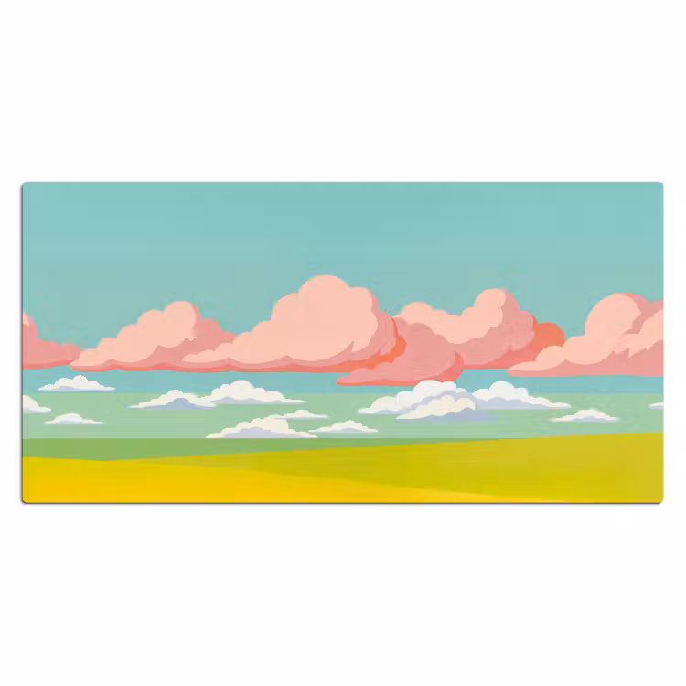 Bureau onderlegger - Wolken - Roze - Natuur - Modern - Pastel — 2