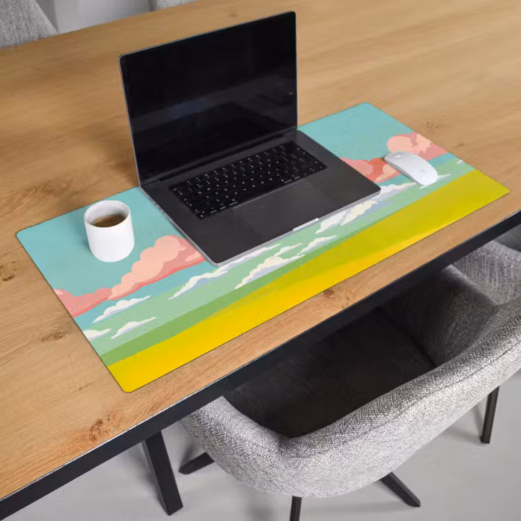 Bureau onderlegger - Wolken - Roze - Natuur - Modern - Pastel — 3