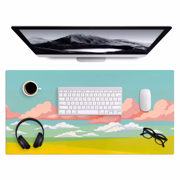 Bureau onderlegger - Wolken - Roze - Natuur - Modern - Pastel — 4