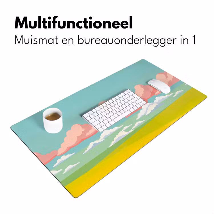 Bureau onderlegger - Wolken - Roze - Natuur - Modern - Pastel — 7