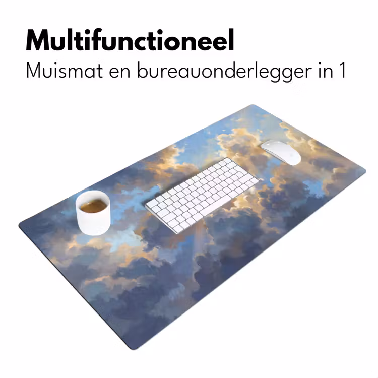 Bureau onderlegger - Wolken - Zonnestralen - Natuur - Abstract - Blauw — 7
