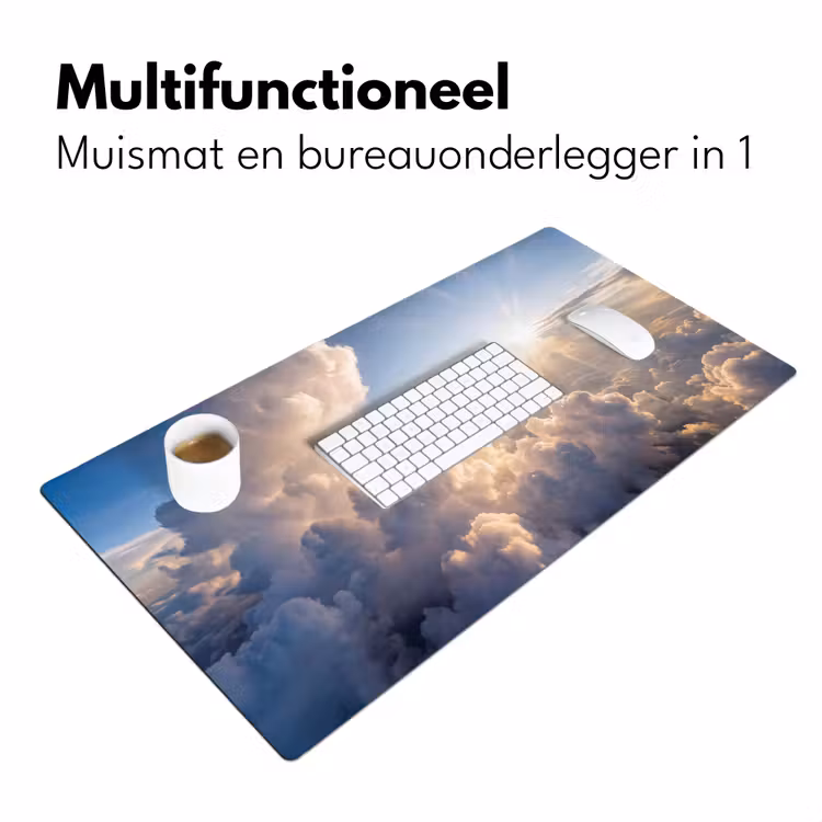 Bureau onderlegger - Wolken - Zonnestralen - Natuur - Wit — 7