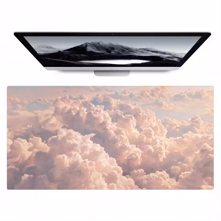 Bureau onderlegger - Wolken - Zonsondergang - Natuur - Pastel - Roze — 1