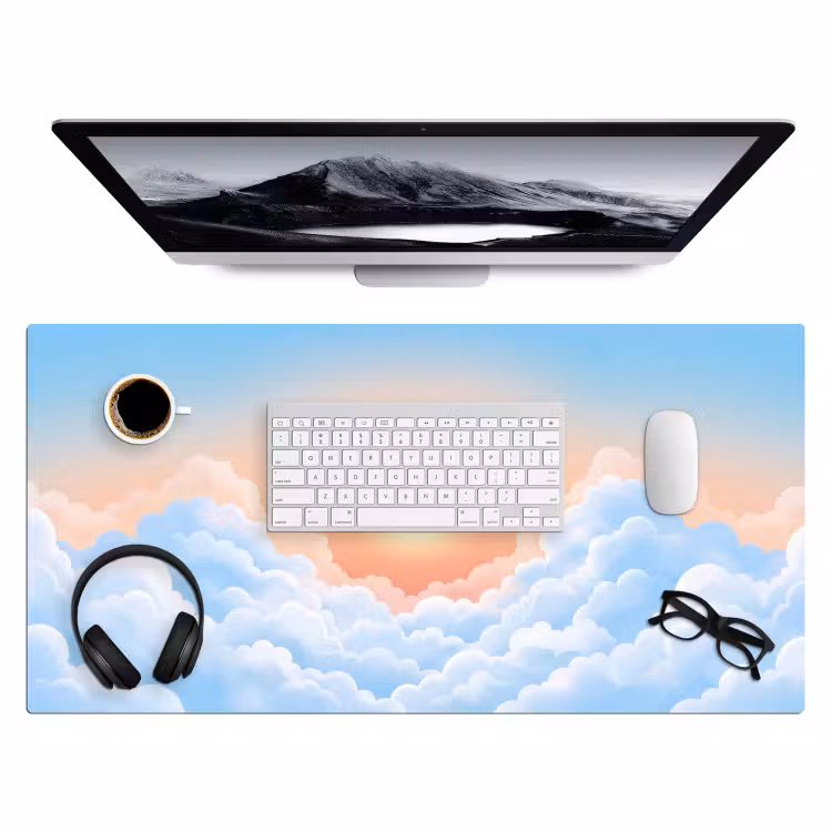 Bureau onderlegger - Zon - Vogels - Lucht - Natuur - Geel — 4