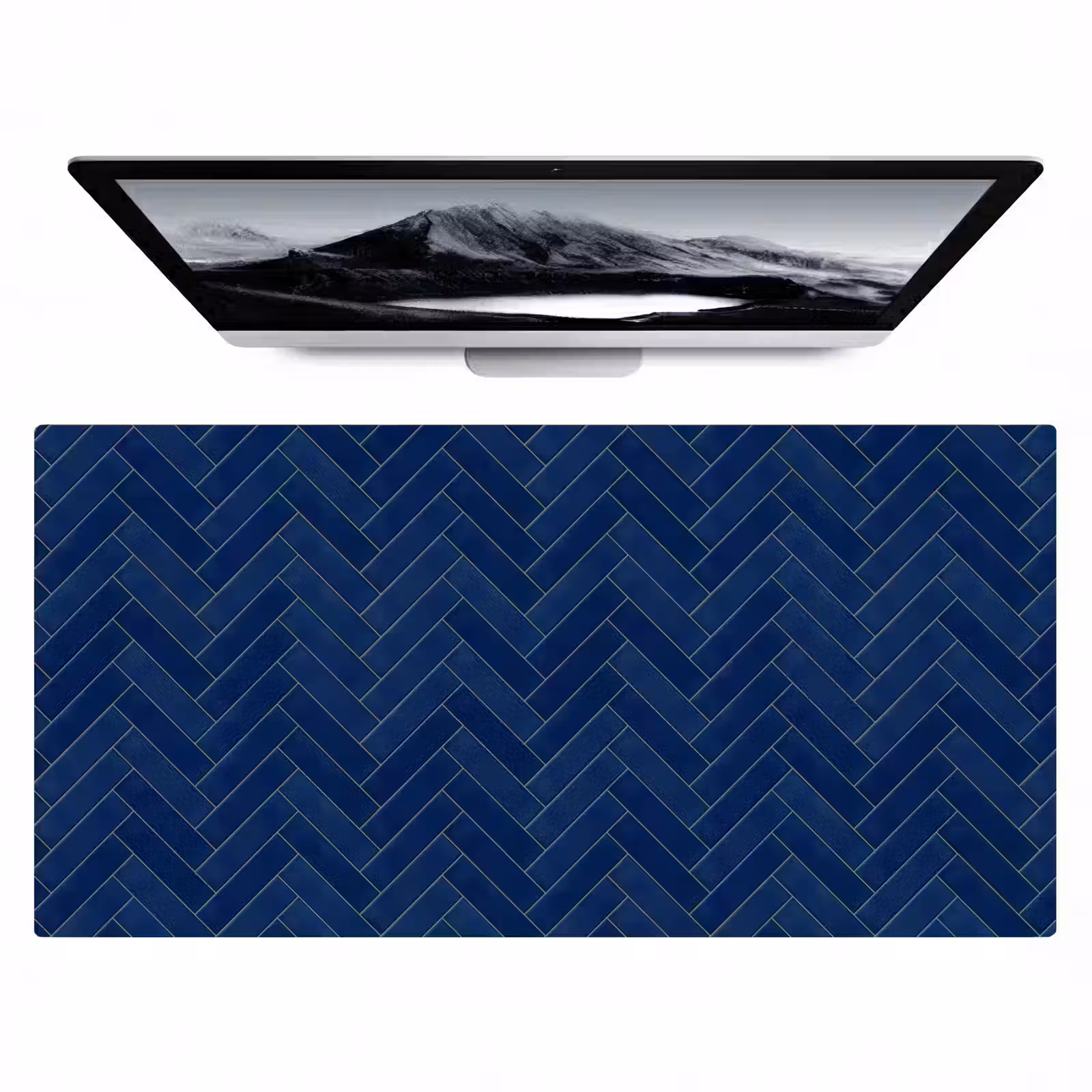 Bureau onderlegger - Visgraat - Wandtegel - Donkerblauw - Navy Blue — 1