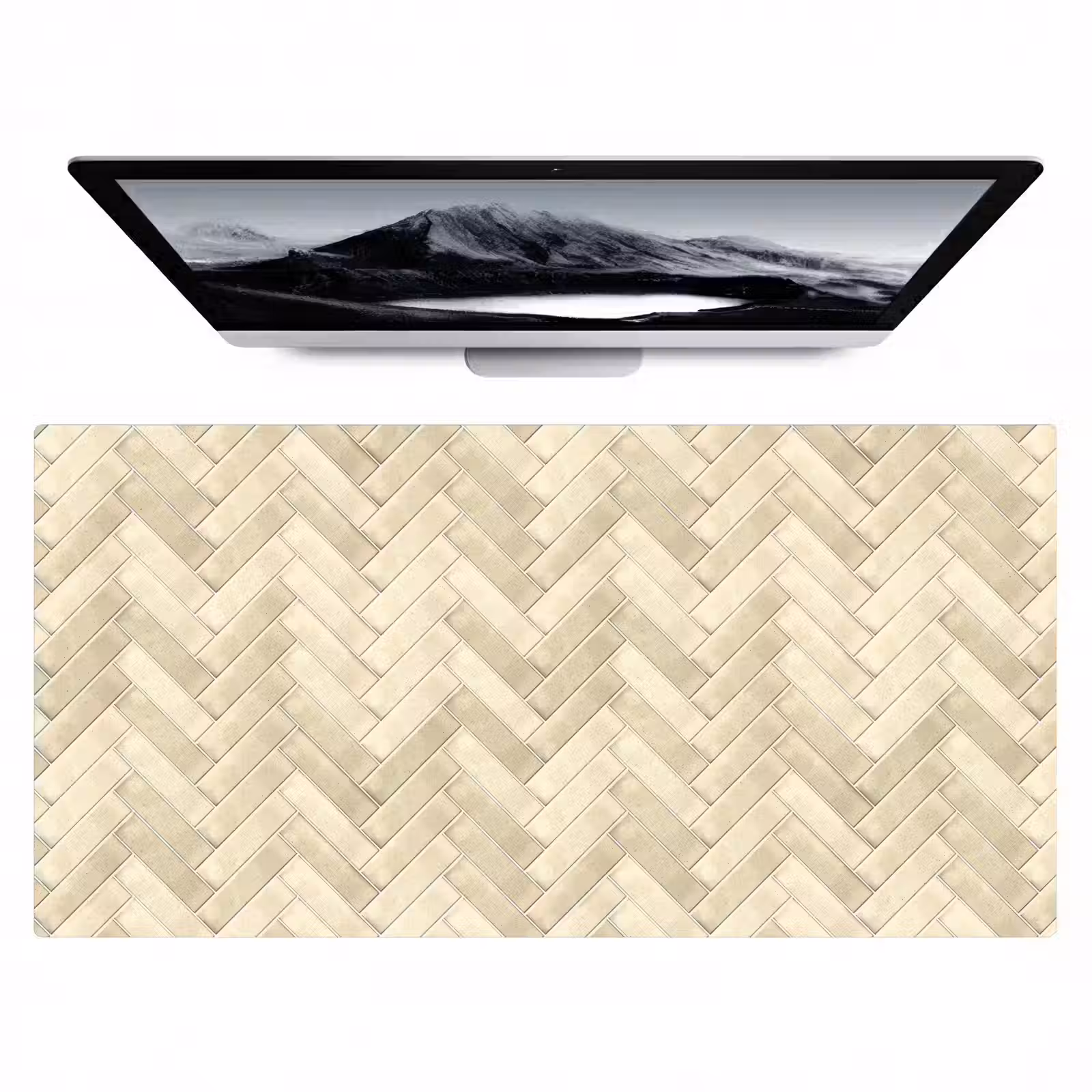 Bureau onderlegger - Visgraat - Wandtegel - Licht Beige — 1