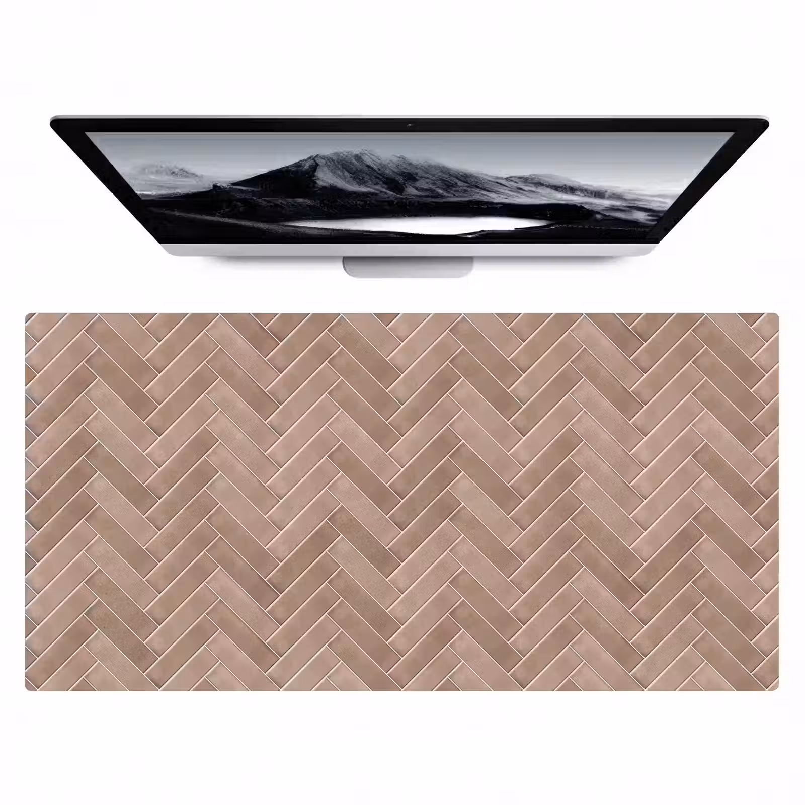 Bureau onderlegger - Visgraat - Wandtegel - Oudroze - Terracotta — 1