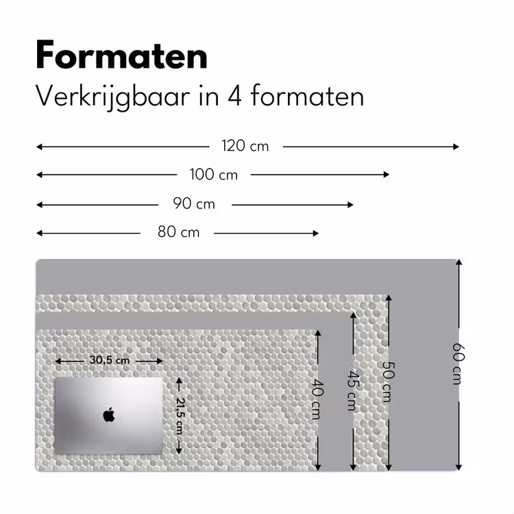 Bureau onderlegger - Penny - Mozaïek - Lichtgrijs — 8
