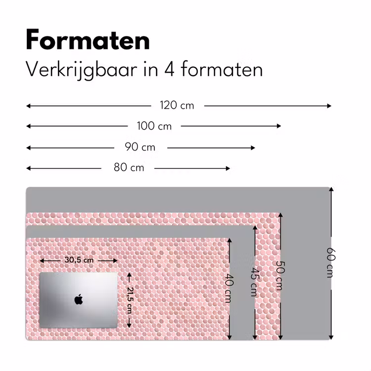 Bureau onderlegger - Penny - Mozaïek - Lichtroze — 8