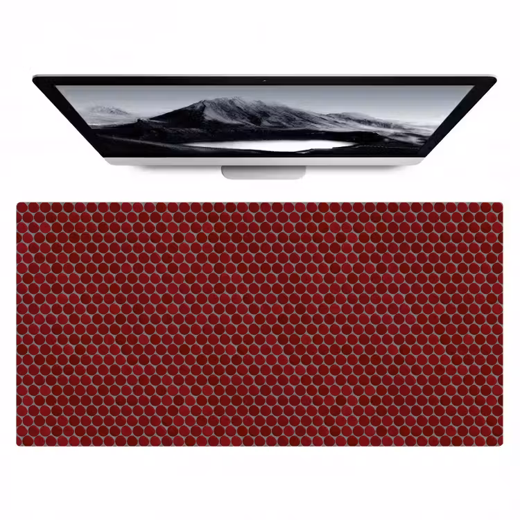 Bureau onderlegger - Penny - Mozaïek - Rond - Rood — 1