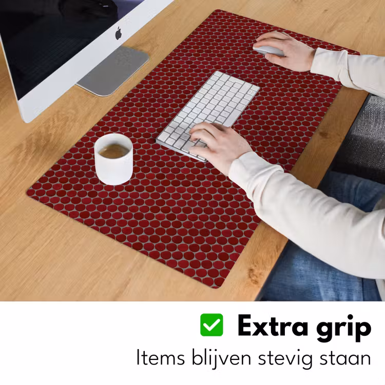 Bureau onderlegger - Penny - Mozaïek - Rond - Rood — 6