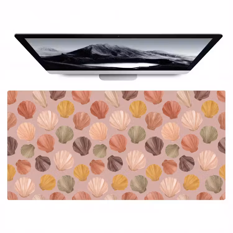 Bureau onderlegger - Schelp - Patroon - Zee - Aquarel - Aardetinten — 1