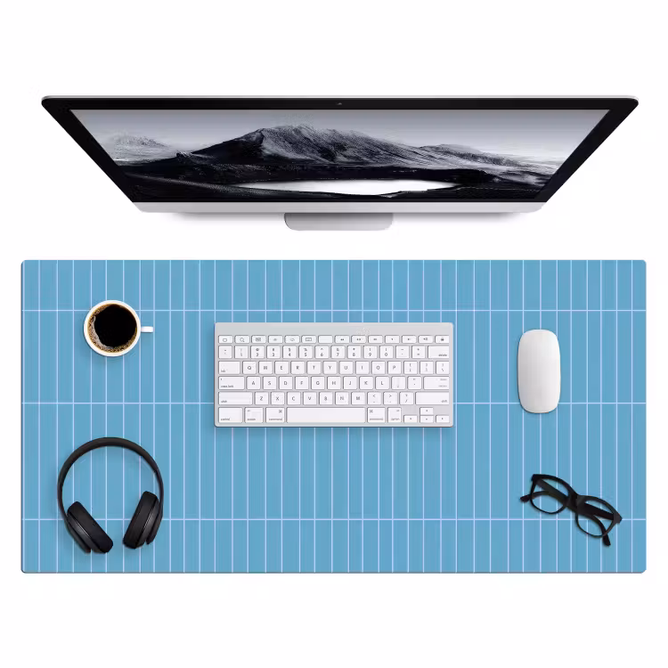 Bureau onderlegger - Tegel - Langwerpig - Patroon - Blauw — 4