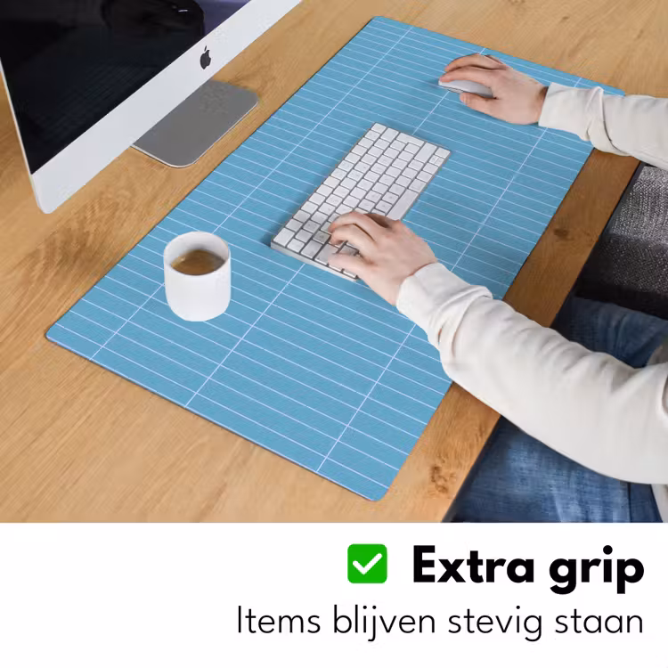 Bureau onderlegger - Tegel - Langwerpig - Patroon - Blauw — 6