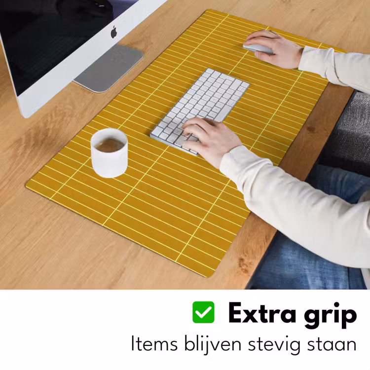 Bureau onderlegger - Tegels - Verticaal - Mosterdgeel — 6
