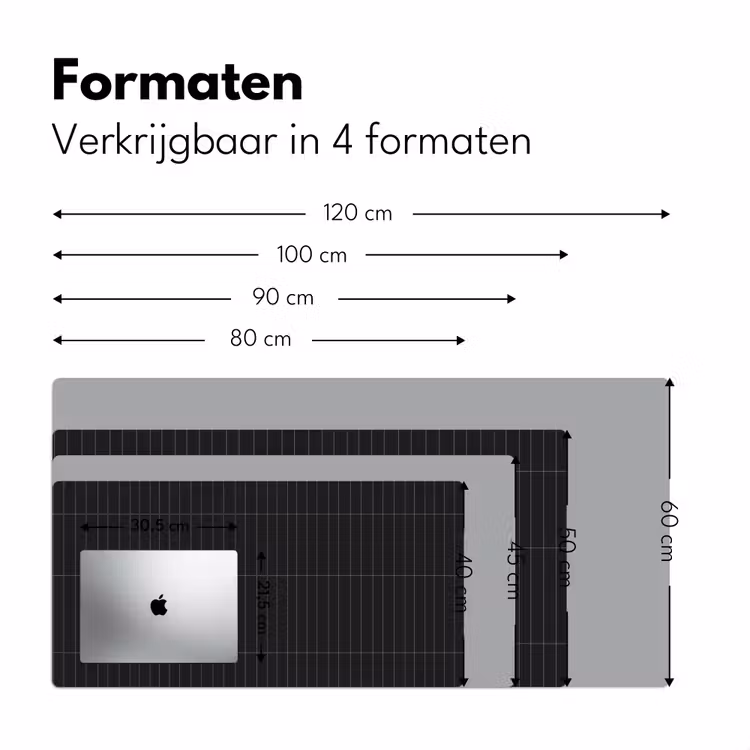 Bureau onderlegger - Verticaal - Wandtegel - Mat - Zwart — 8