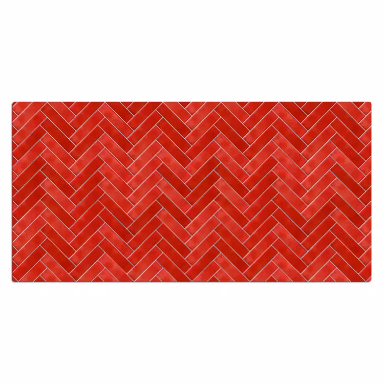Bureau onderlegger - Visgraat - Tegel - Rood — 2