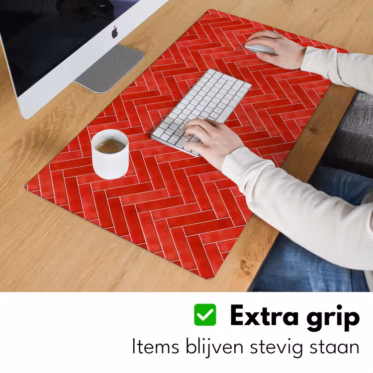 Bureau onderlegger - Visgraat - Tegel - Rood — 6