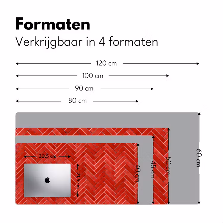 Bureau onderlegger - Visgraat - Tegel - Rood — 8