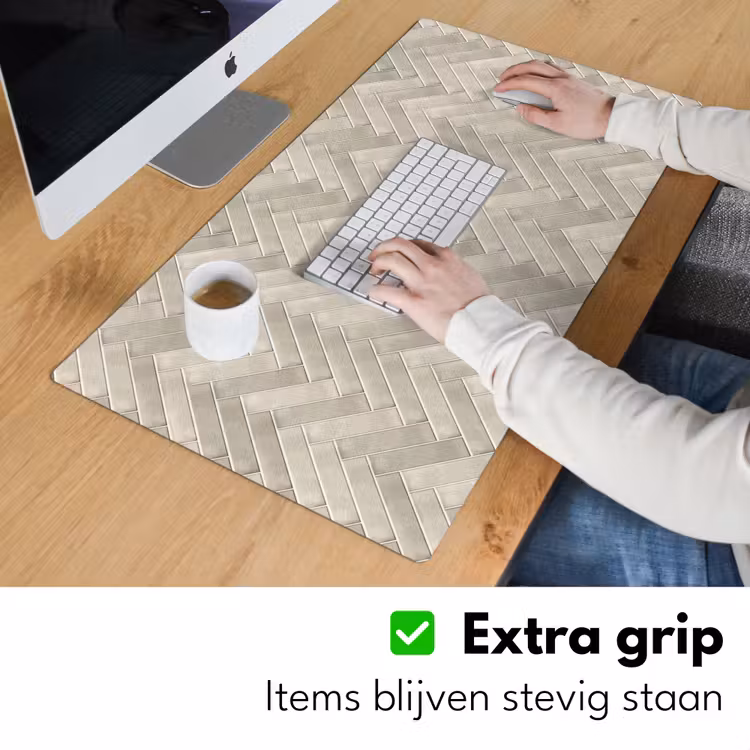 Bureau onderlegger - Visgraat - Wandtegel - Beige — 6