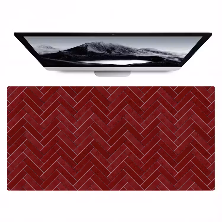 Bureau onderlegger - Visgraat - Wandtegel - Bordeaux - Rood — 1