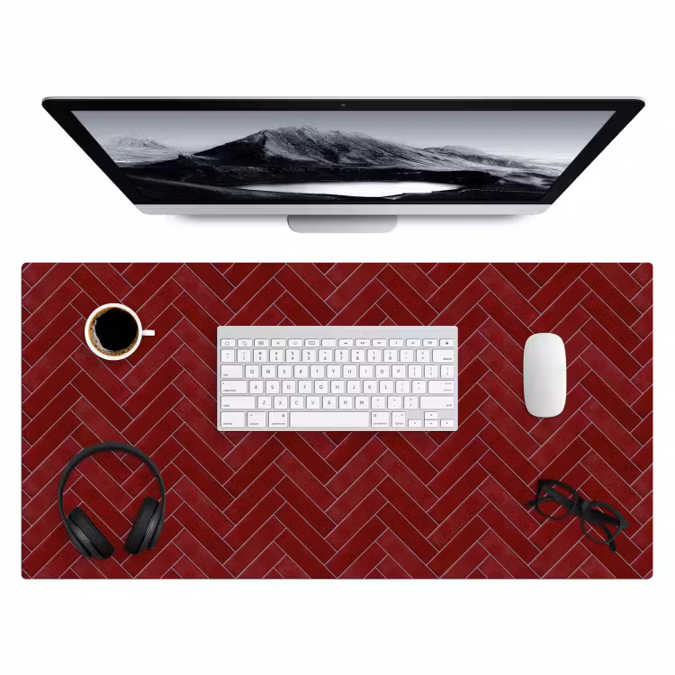 Bureau onderlegger - Visgraat - Wandtegel - Bordeaux - Rood — 4