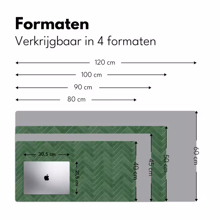 Bureau onderlegger - Visgraat - Wandtegel - Bosgroen — 8