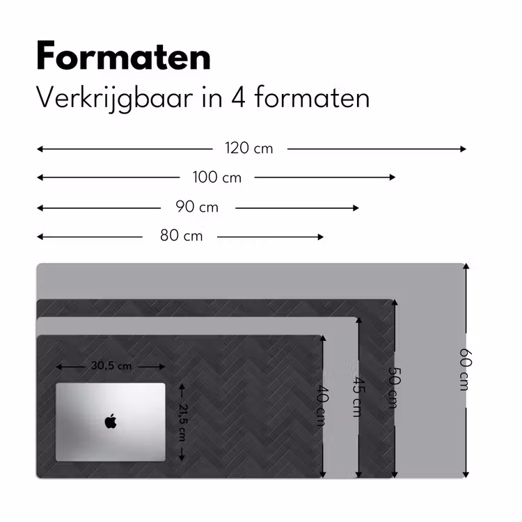 Bureau onderlegger - Visgraat - Wandtegel - Donkergrijs — 8