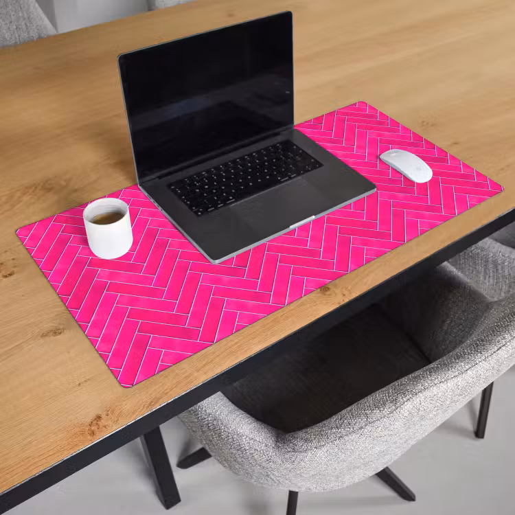 Bureau onderlegger - Visgraat - Wandtegel - Fuchsia - Roze — 3