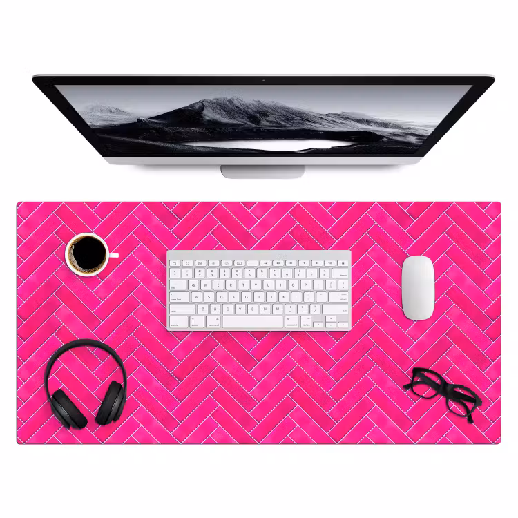 Bureau onderlegger - Visgraat - Wandtegel - Fuchsia - Roze — 4