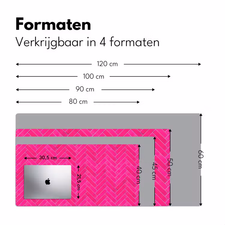 Bureau onderlegger - Visgraat - Wandtegel - Fuchsia - Roze — 8