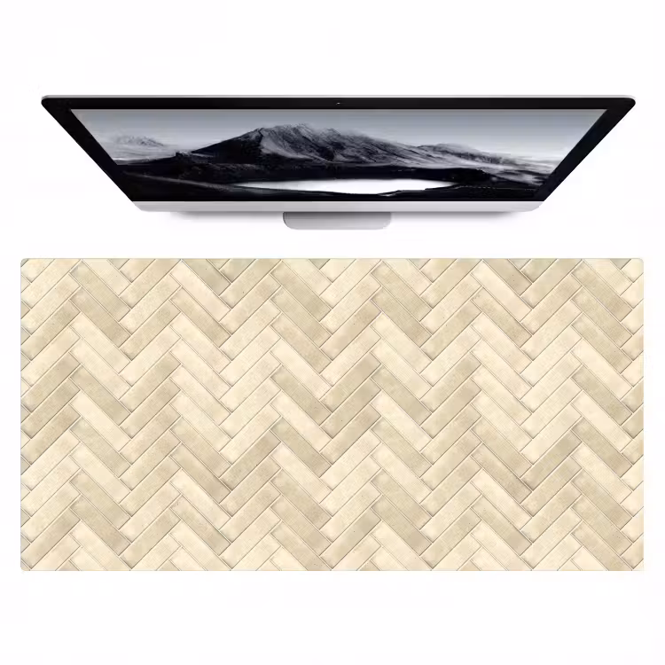 Bureau onderlegger - Visgraat - Wandtegel - Licht Beige — 1