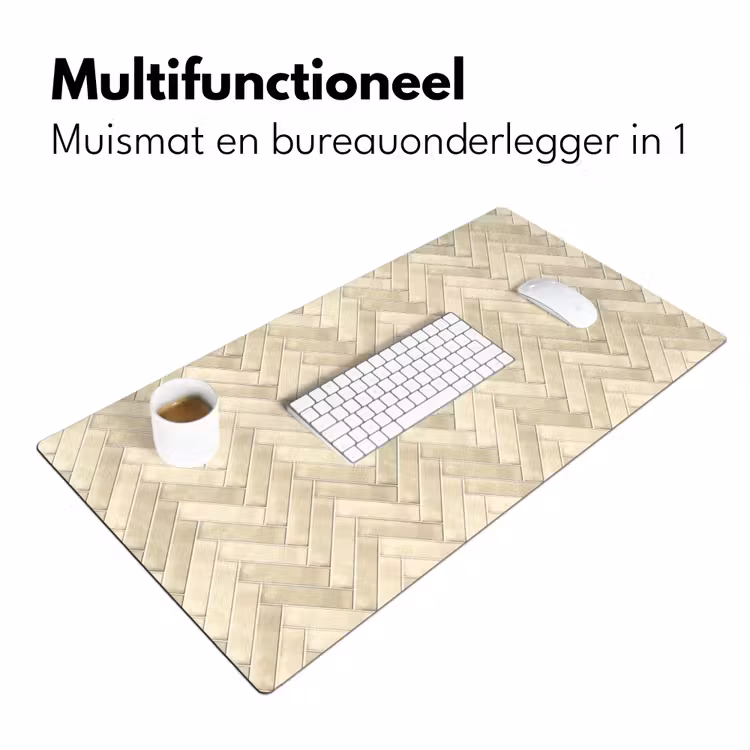 Bureau onderlegger - Visgraat - Wandtegel - Licht Beige — 7