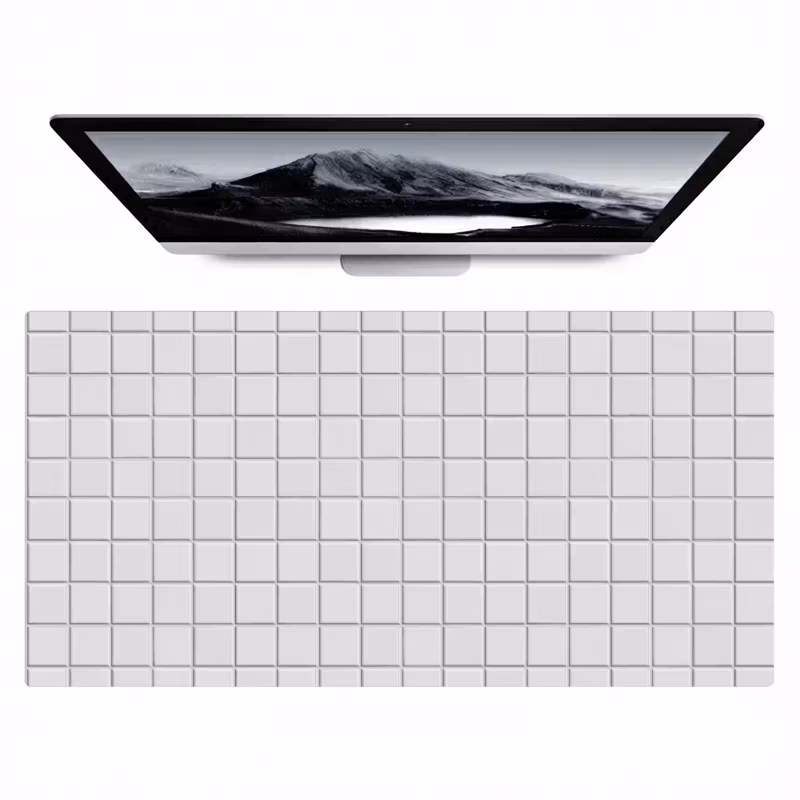 Bureau onderlegger - Patroon - Tegels - Grijs - Wit — 1