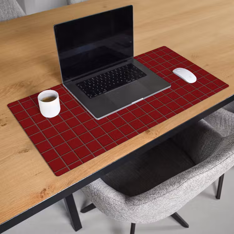 Bureau onderlegger - Patroon - Tegels - Burgundy — 3