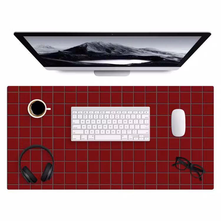 Bureau onderlegger - Patroon - Tegels - Burgundy — 4