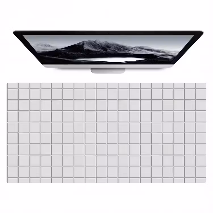 Bureau onderlegger - Patroon - Tegels - Grijs - Wit — 1