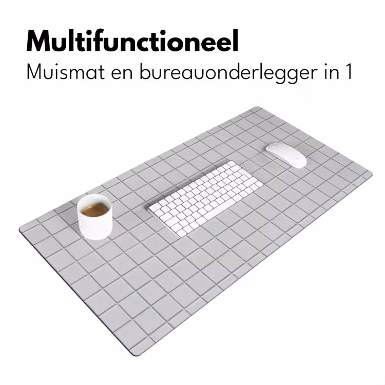 Bureau onderlegger - Patroon - Tegels - Licht - Grijs — 7
