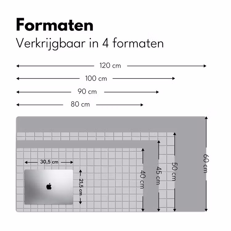 Bureau onderlegger - Patroon - Tegels - Licht - Grijs — 8