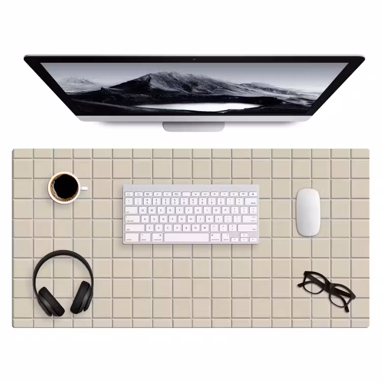Bureau onderlegger - Patroon - Tegels - Taupe — 4