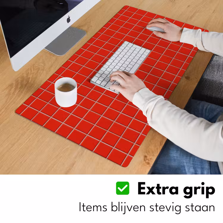 Bureau onderlegger - Tegel - Patroon - Kersen - Rood — 6