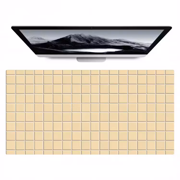 Bureau onderlegger - Tegels - Patroon - Crème — 1