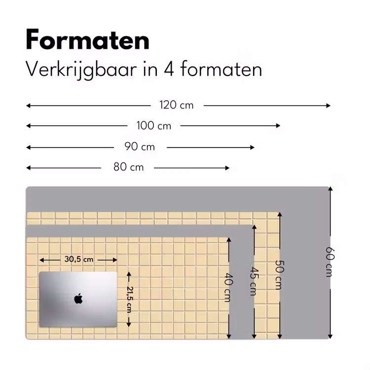 Bureau onderlegger - Tegels - Patroon - Crème — 8