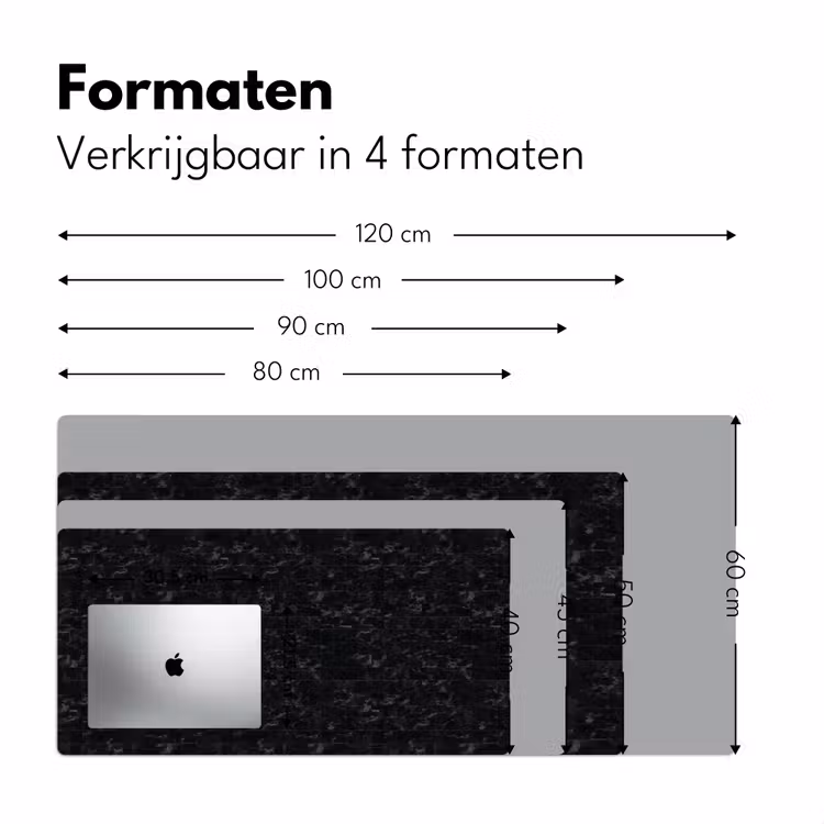 Bureau onderlegger - Tegels - Patroon - Marmer - Zwart — 8