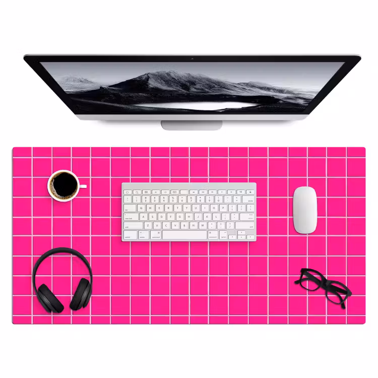 Bureau onderlegger - Tegels - Vierkant - Fuchsia — 4