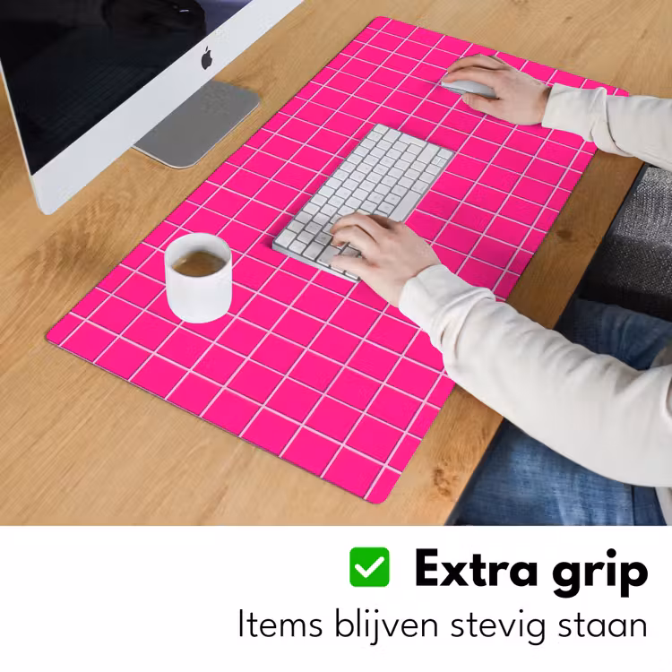 Bureau onderlegger - Tegels - Vierkant - Fuchsia — 6